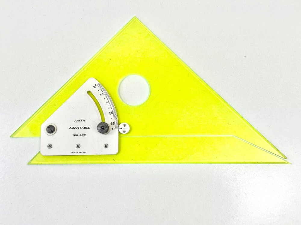 Vintage Anker Adjustable Square Made in England Fluorescent Drafting Tool