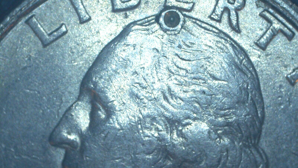 1991 WASHINGTON QUARTER (w/ strike thru)