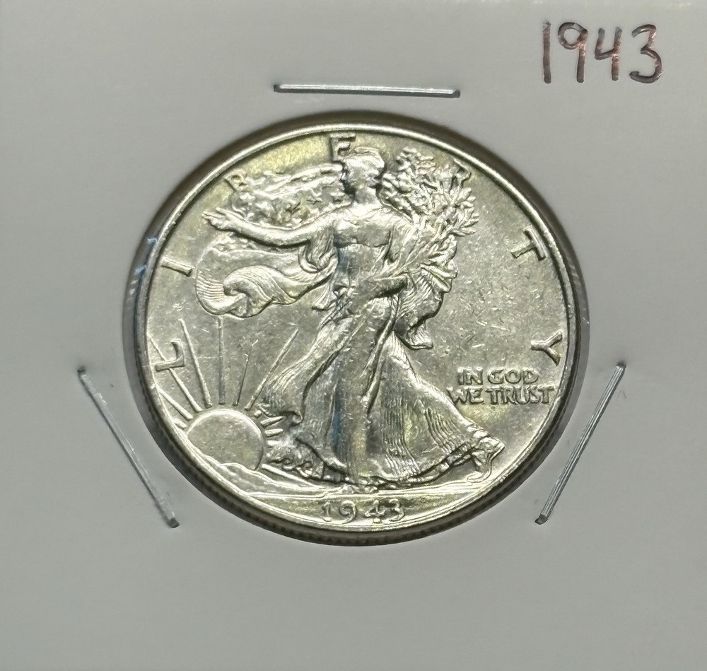 1943 Walking Liberty Half Dollar, 90% Silver, Extra Fine, Very Nice! 🔥