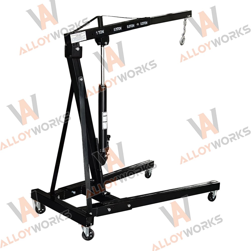 Adjustable 1Ton Foldable Hydraulic Engine Hoist Crane Lift 4 Adjustable Position