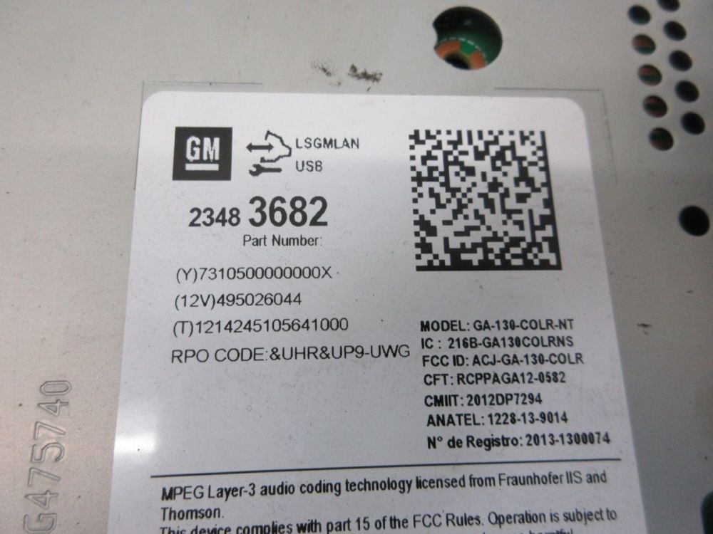 Radio/Navigation System Combination Multimedia Unmarried *CODE Not