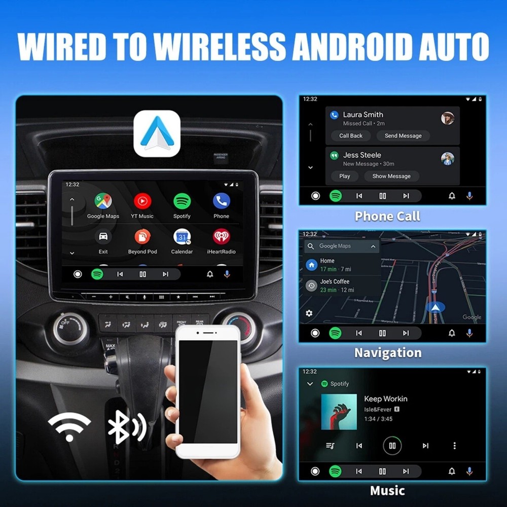 CarPlay Adapter Plug Play for iPhone Android Auto Convert Wired to Wireless
