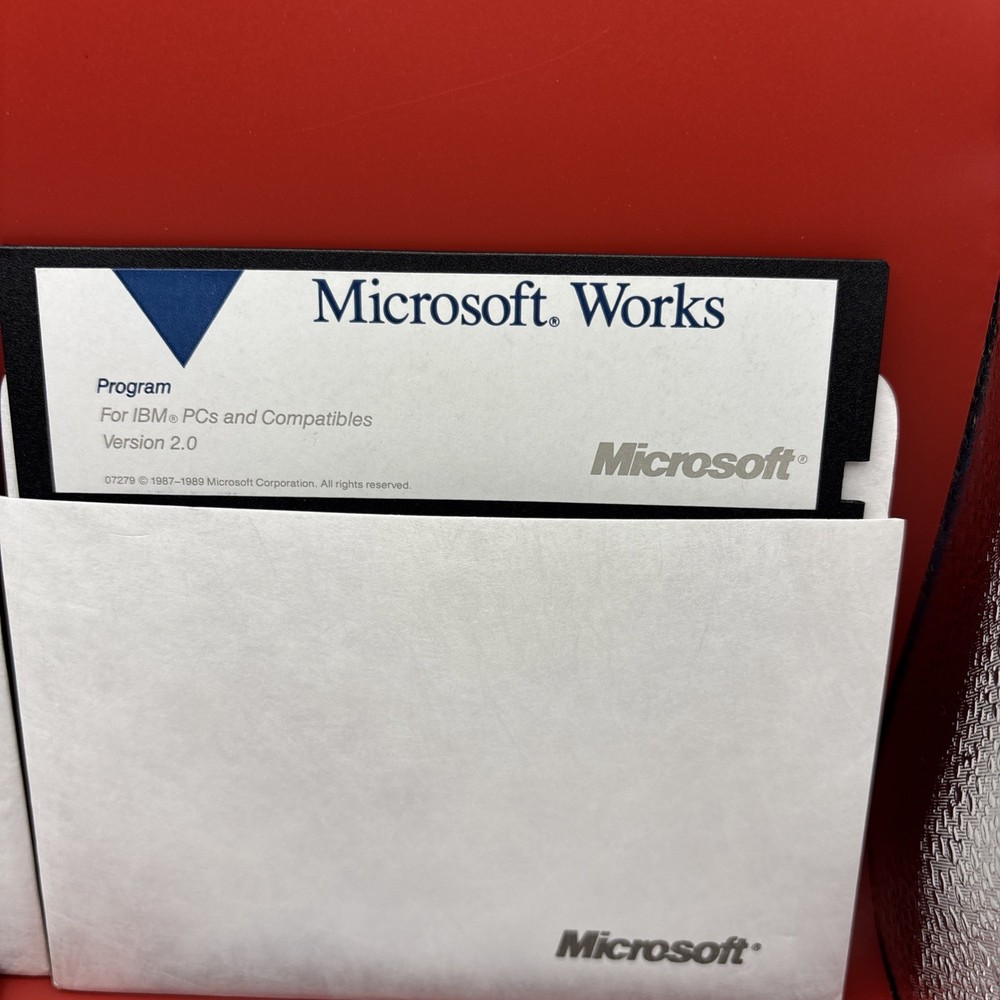 Vtg Microsoft Works 5.25” Floppy Disk Lot IBM PC DOS Software Untested