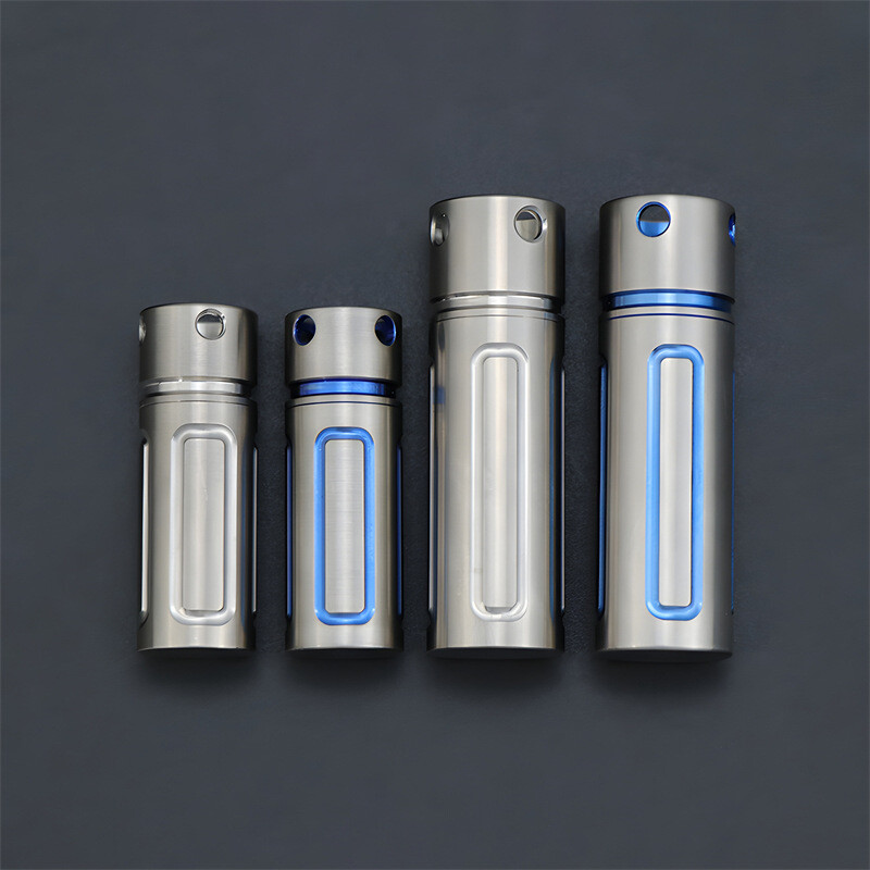 EDC Titanium Pill Holder case Organizer Container Waterproof Portable Keychain