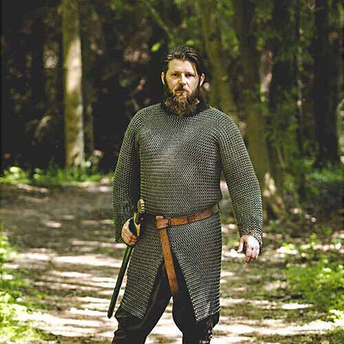 Flat Riveted With Flat Washer Chainmail Shirt 9 mm Medium Size Full Halloween