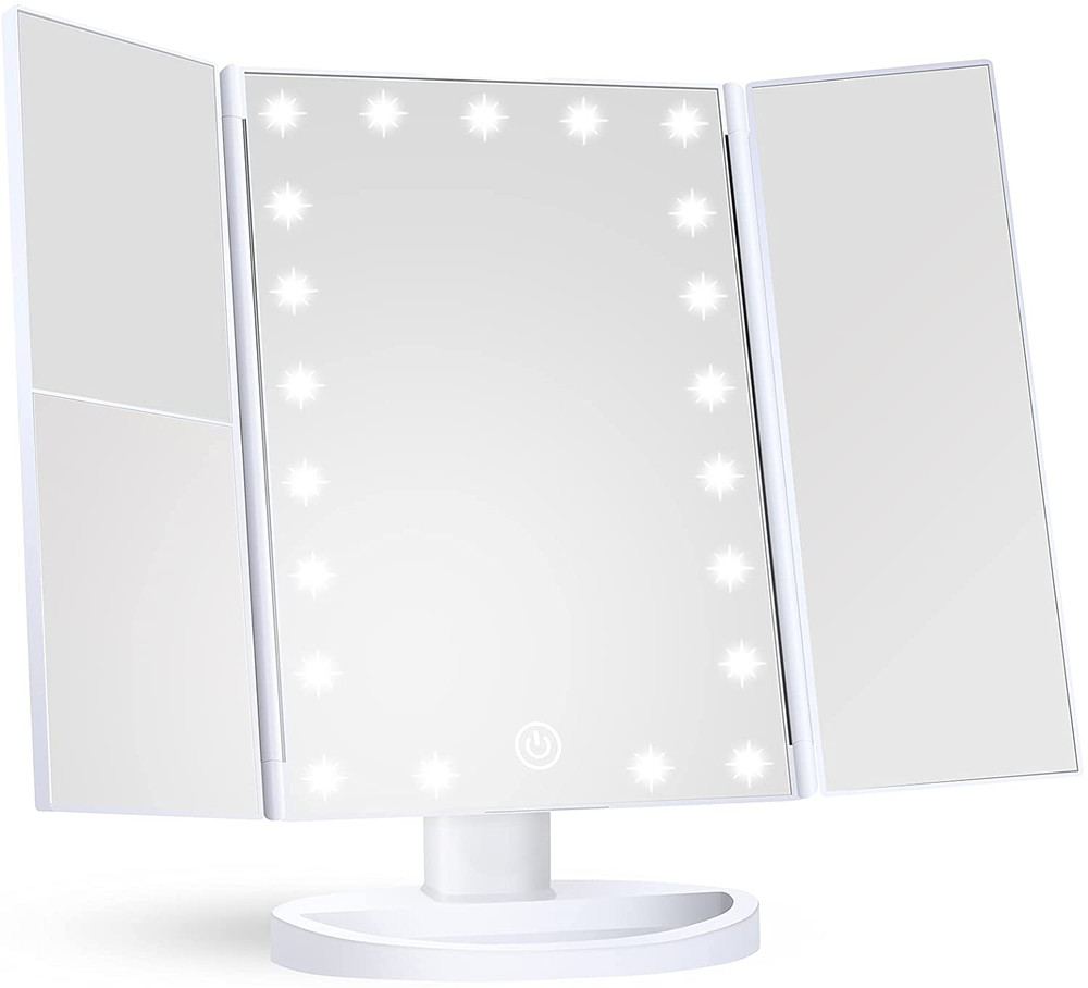 Makeup Mirror Vanity Mirror with Lights, 1X 2X 3X Magnification, Lighted Makeup