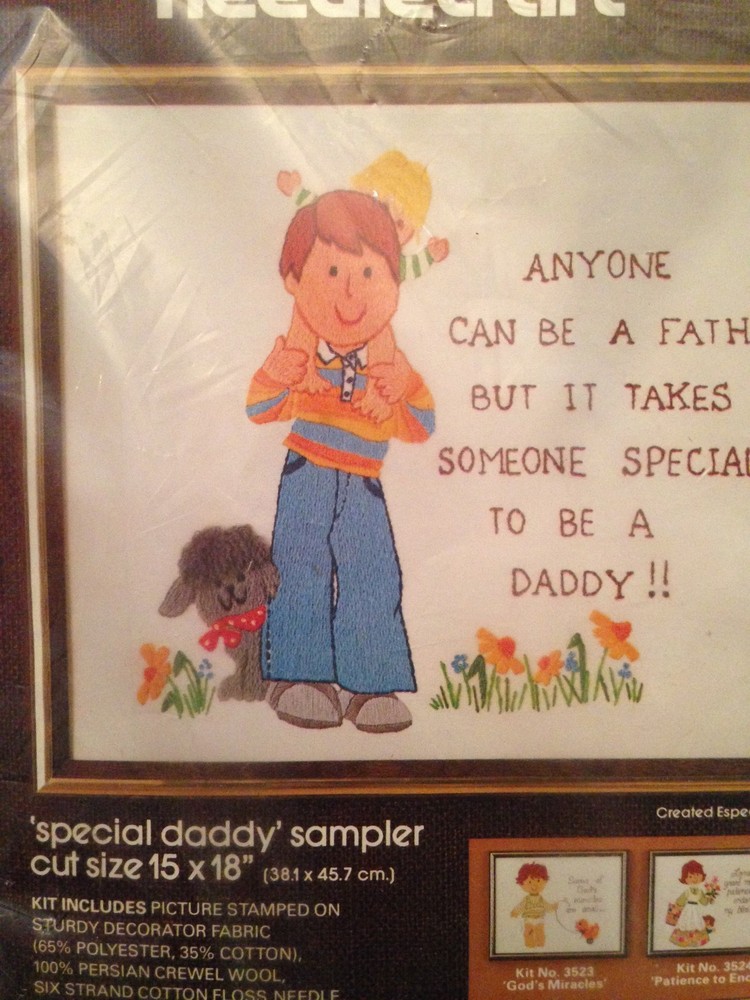 Bucilla "Special Daddy Sampler" 15" x18" #3528 Complete Kit - New