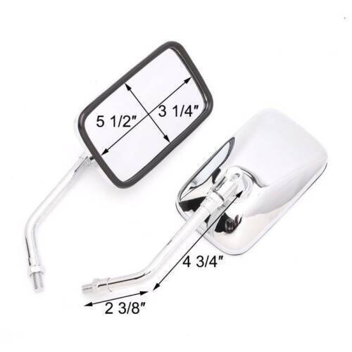 For Honda Shadow 750 Motorcycle Rear View Mirrors Chrome Rectangular Universal
