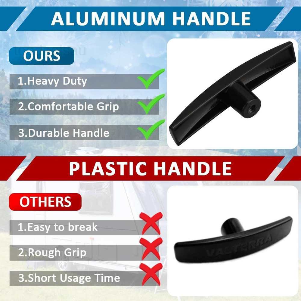 4pcs Aluminum RV Black Tank Pull Handles Replacement Camper Water