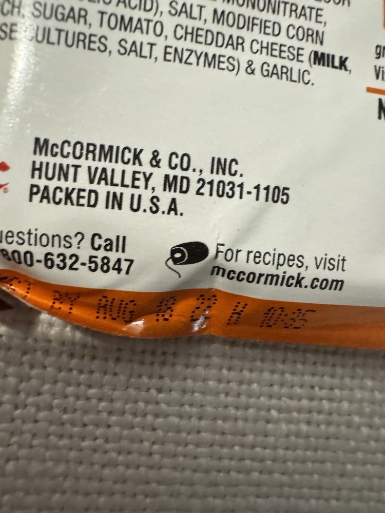 McCormick Burrito Seasong Mix- EXPIRED