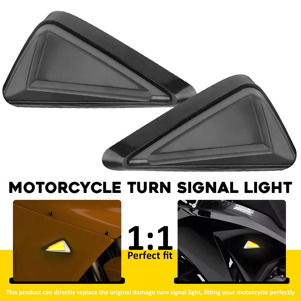 2X White/Amber LED Motorcycle Flush Mount Turn Signal Indicator Blinker Light