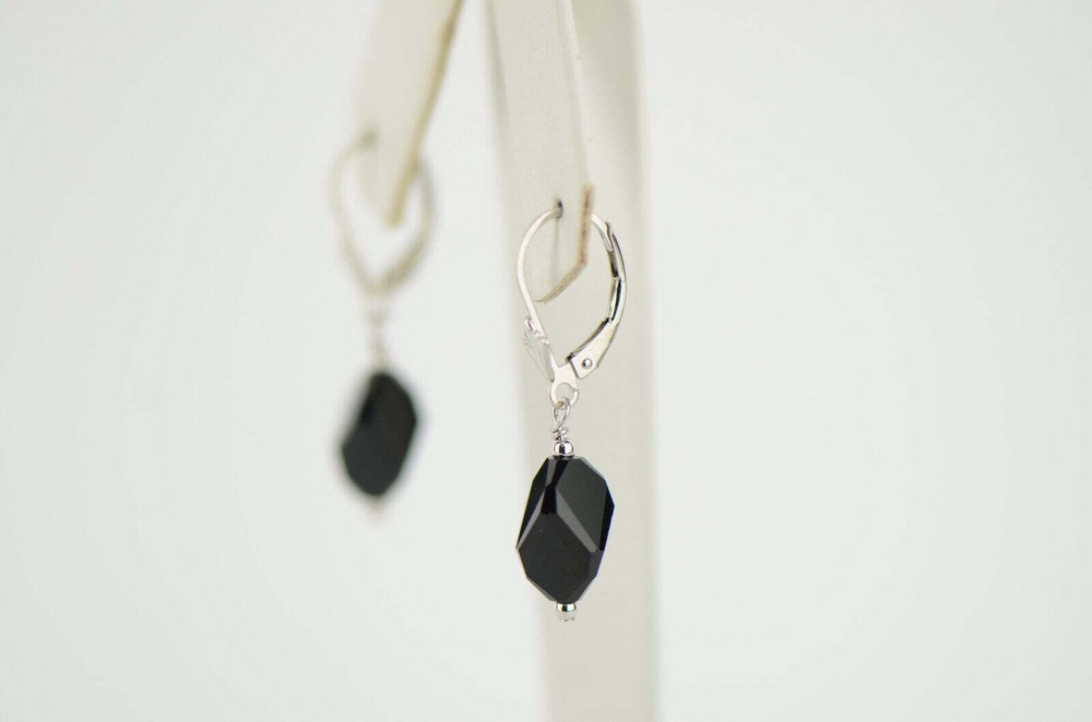 Pearl Crystal Element Colored Crystal Sterling Silver Dangle Drop Earrings