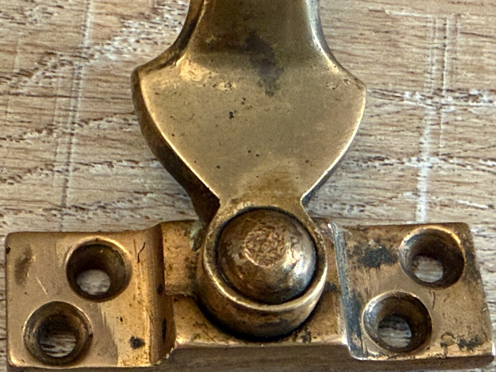 ANTIQUE SOLID BRASS CASEMENT WINDOW HANDLE RECLAIMED