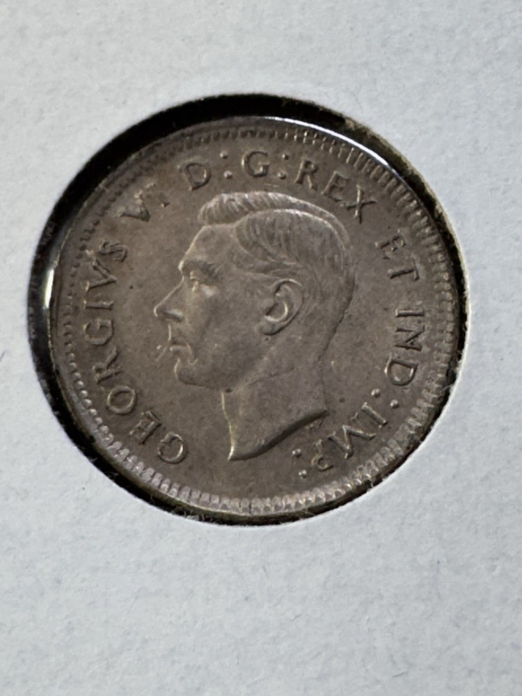 1938 Canada 10 Cents Silver Coin Cleaned