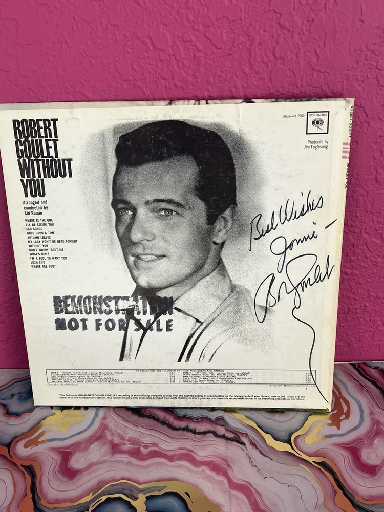 ROBERT GOULET "without you" SIGNED VINYL RECORD