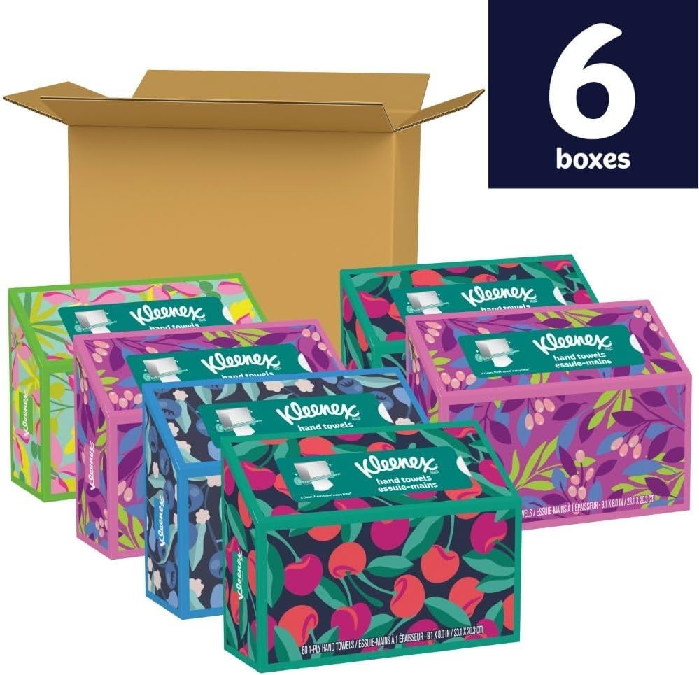 Disposable Paper Hand Towels, 6 Boxes, 60 Tissues per Box 360 Total Tissues, ...