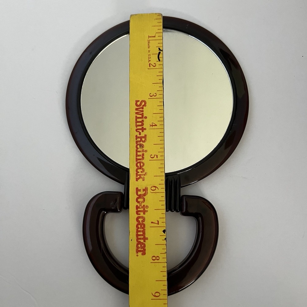 Vintage 2 Sided Table Mirror Brown Plastic Frame