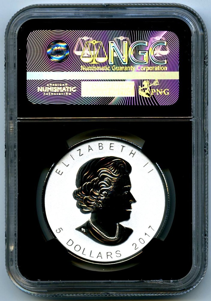 2017 $5 CANADA 1OZ SILVER MAPLE LEAF NGC PF70 HOWLING COUGAR PRIVY REVERSE PROOF