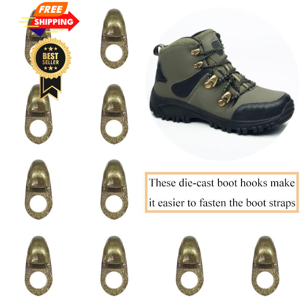 Ckyleole Boot Lace Hooks Shoe Hook 0.77 Inch, Bronze-12sets