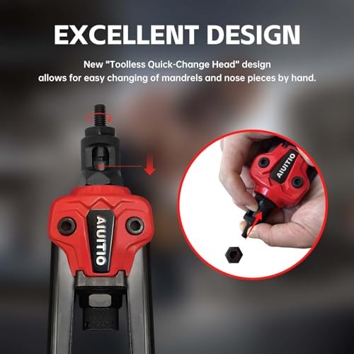 Rivet Nut Tool with a Step Drill Bit & 90 Rivnuts, 13" Heavy Duty Rivnut Tool