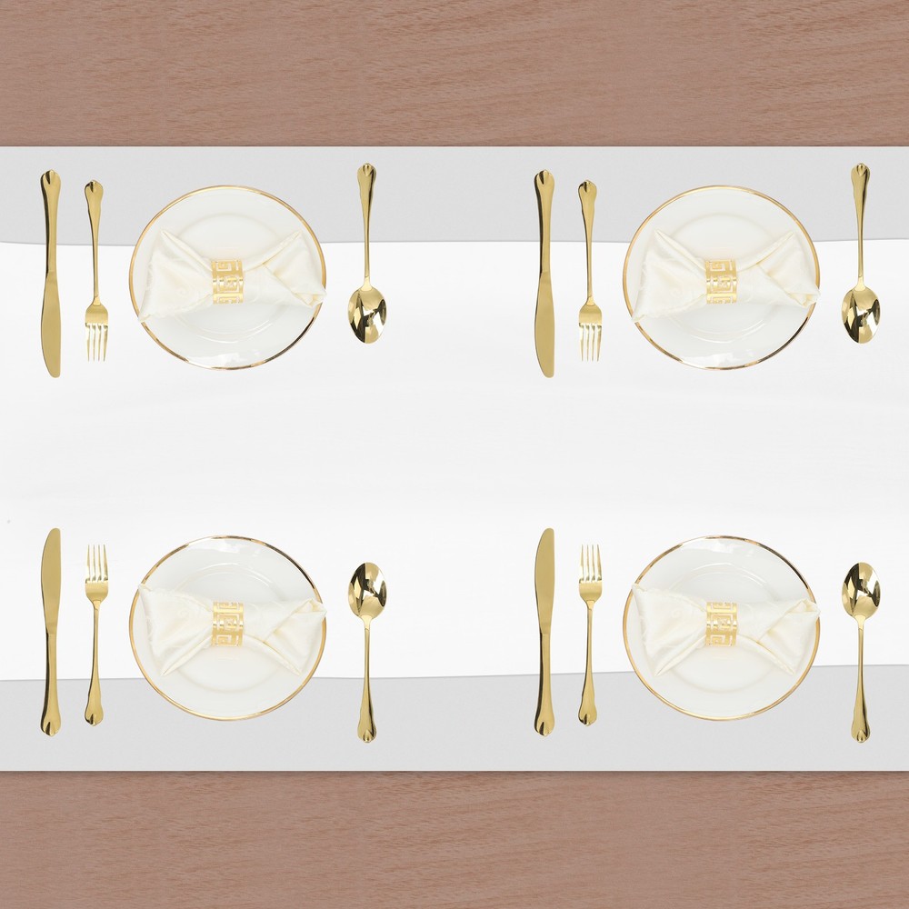 White Chiffon Table Runner 27.5" x 118" Romantic Table Runner