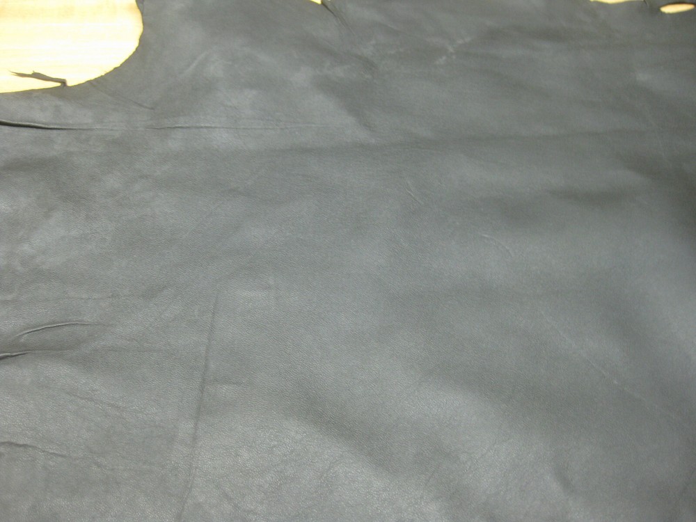 Black Italian Lamb Leather Hide #0009083