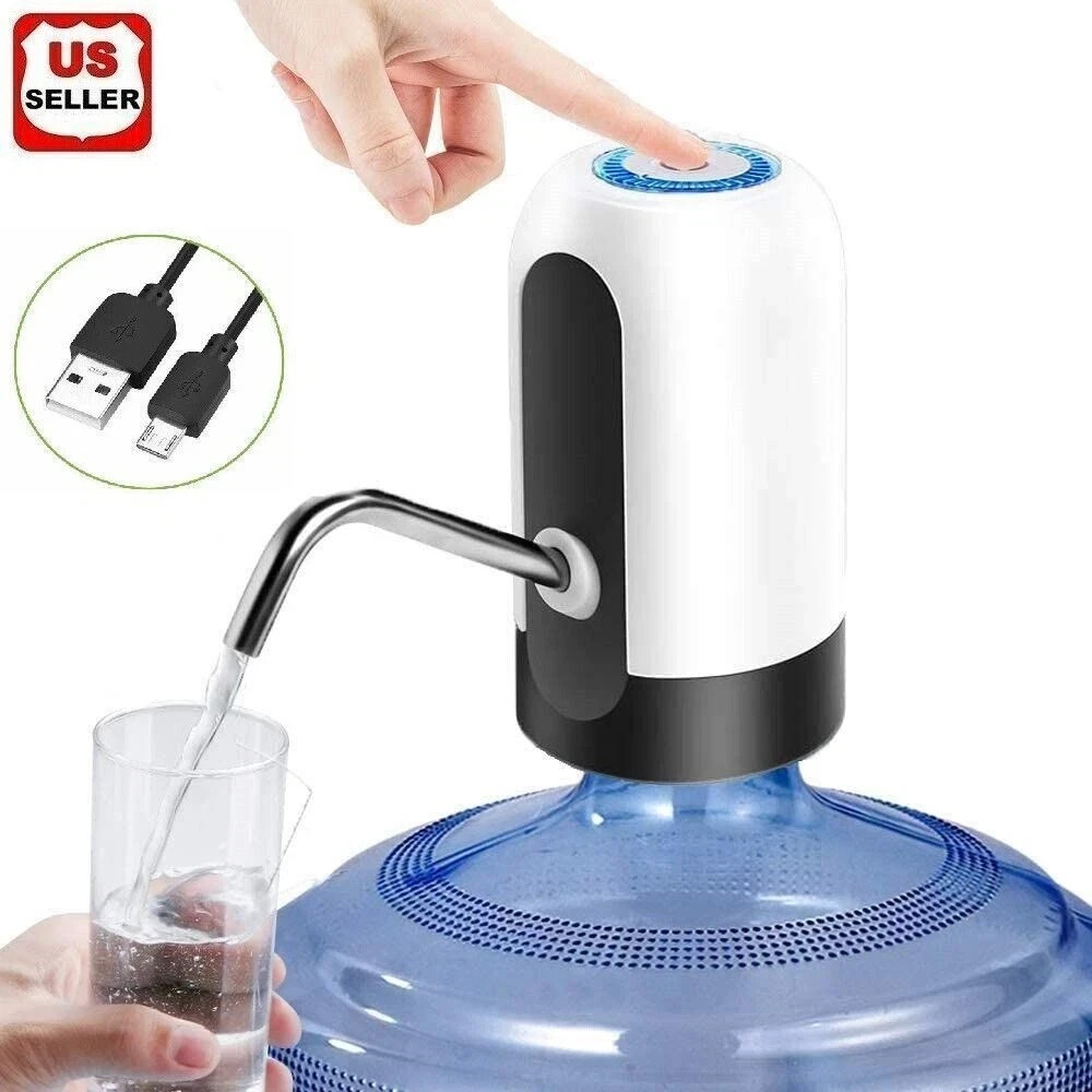 Automatic Universal Rechargeable Water Dispenser Pump USB Power Switch White