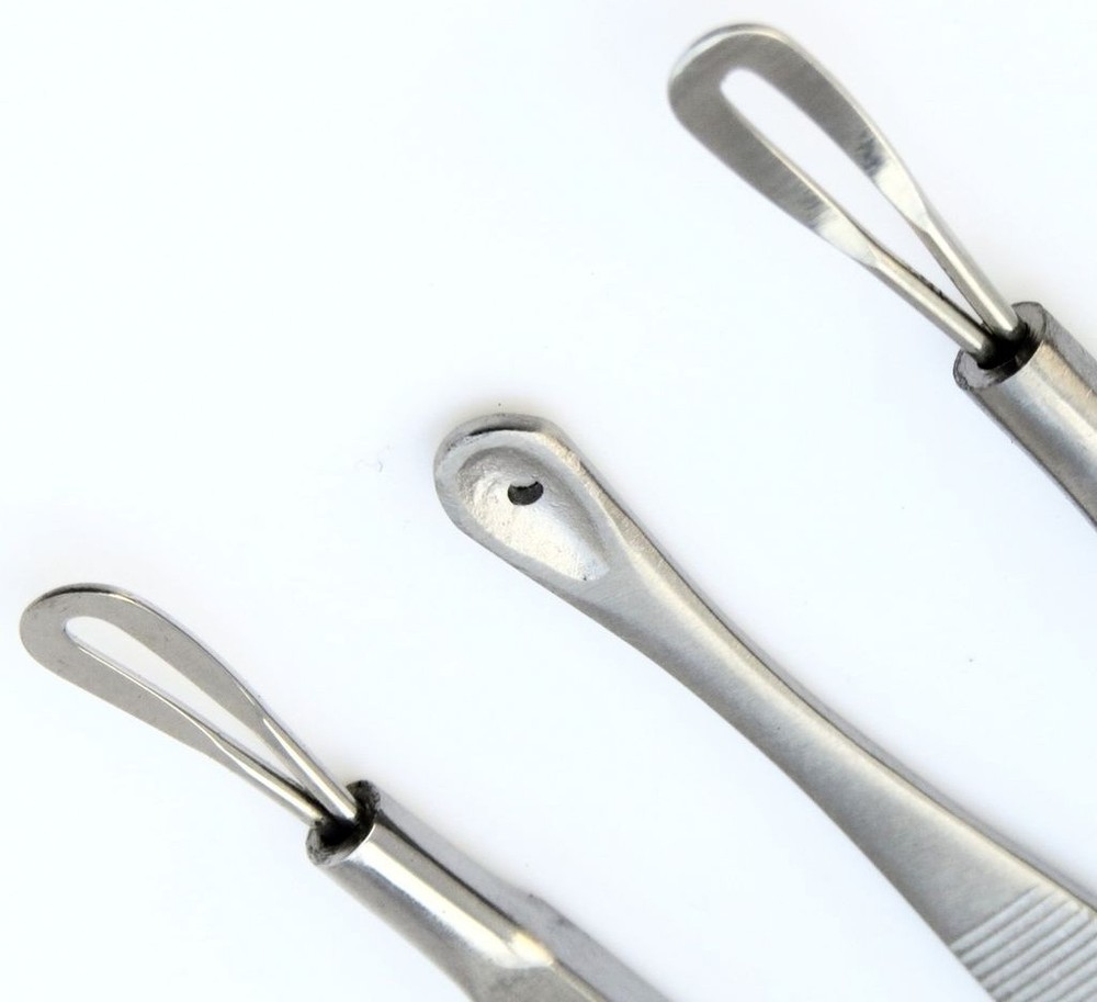Set of 3 Basic Pimple Ache Extractor Comedone Blackhead Premium Instruments Kit