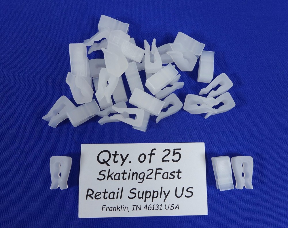 Qty. 25 Molded Inventory Control Clips Clear Wire Grid Peg Hook