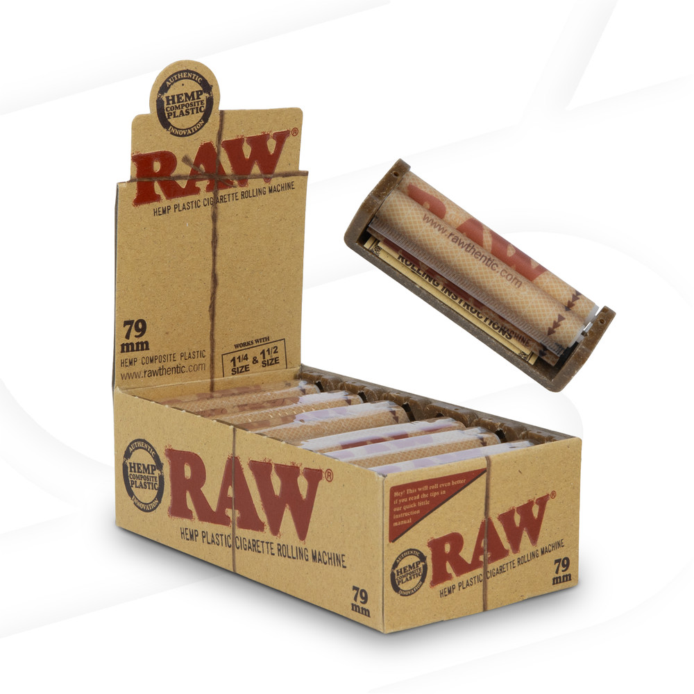 RAW Classic Hemp Plastic Roller |  Rolling Machine 79mm | 12 Units