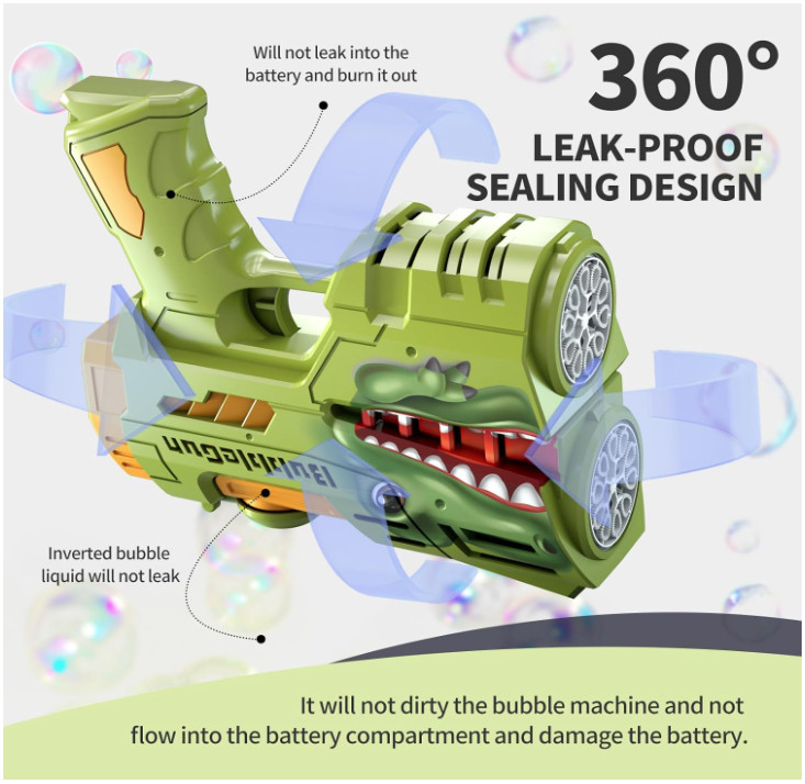 2 Pack Bubble Guns for Kids, LED Light Up Rechargeable Bubbles Machine Blower