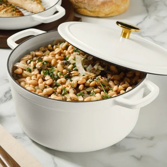 Sur La Table Enameled Cast Iron Stackable Cookware Set Heavy-Duty Grill Pan NIB
