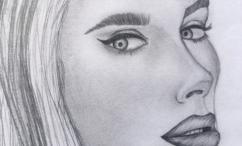 Adele Realistic Pencil Portrait Drawing