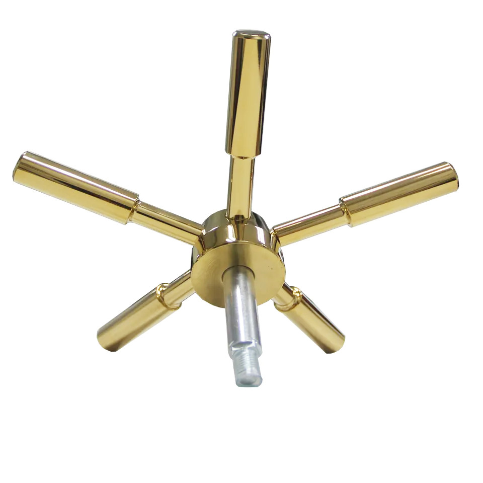 Gun Safe Handle - 5 Spoke Handle With Gold Finish Safe Handle Spoke