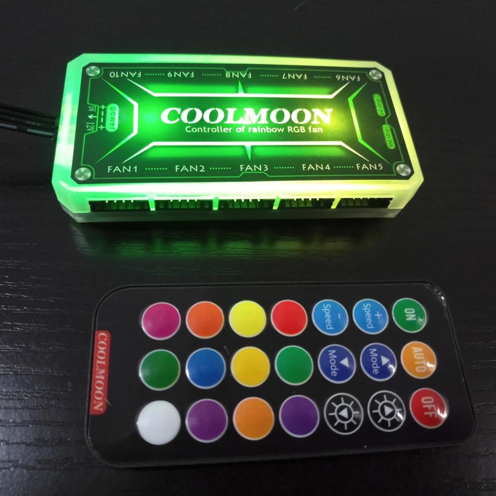 RGB Fan Controller Remote Control Computer Case 12V PC Cooling Chassis Fan Hub M