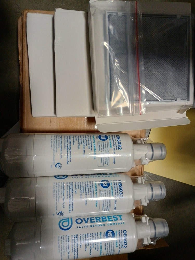3 Pack OVERBEST OB6032 Refrigerator Replacement Water Filter and 3 Air Filter