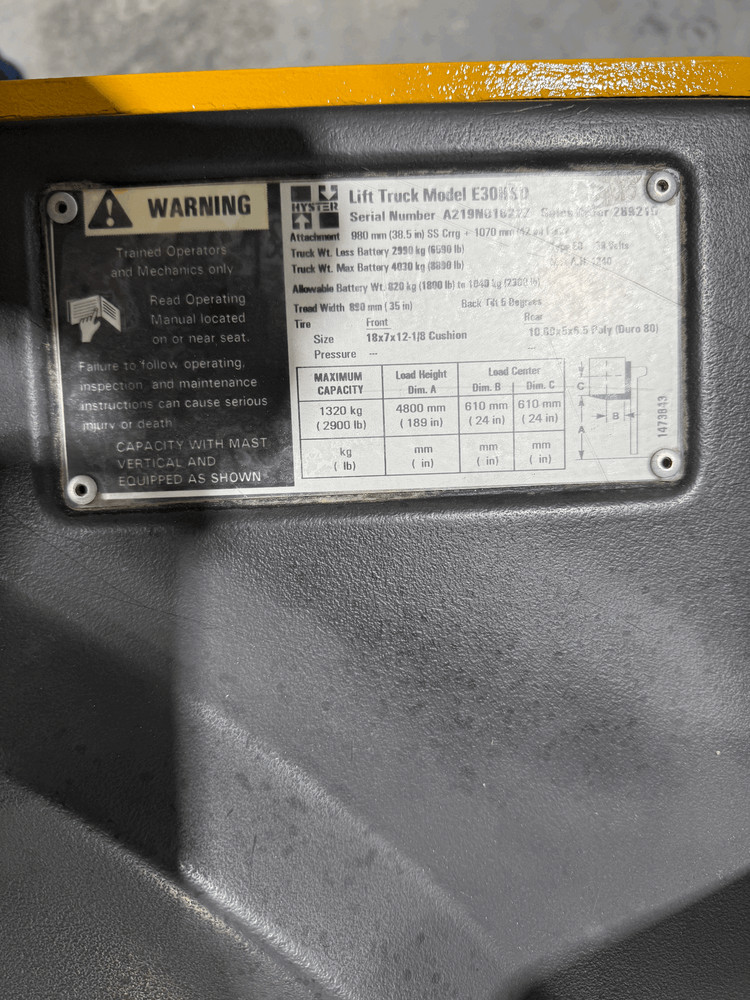 2002 Hyster E30HSD Forklift