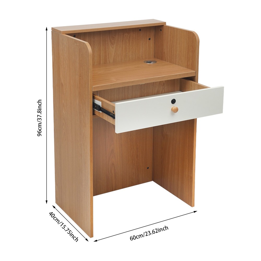 Rectangular Checkout Counter Reception Desk Modern Reception Desk with LED Light