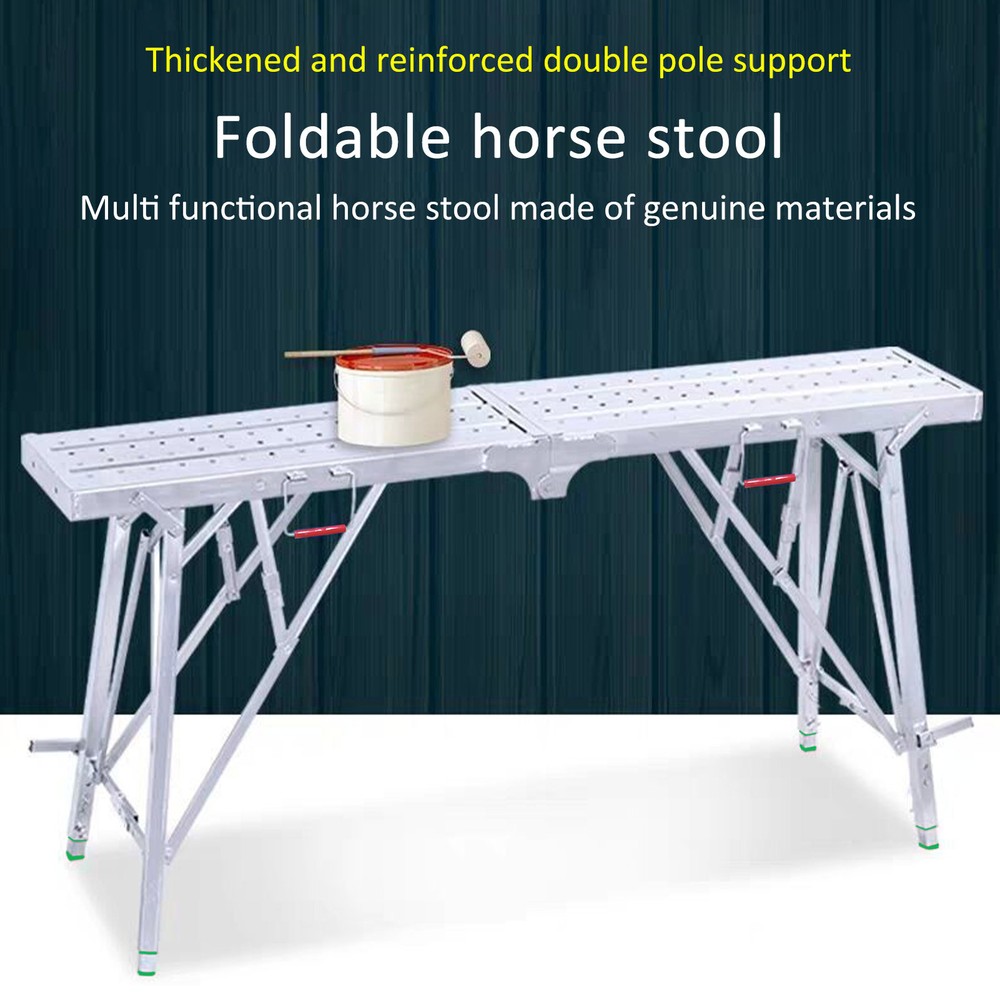 Work Platform Adjustable Height Portable Scaffolding Platform 400 Lb Load