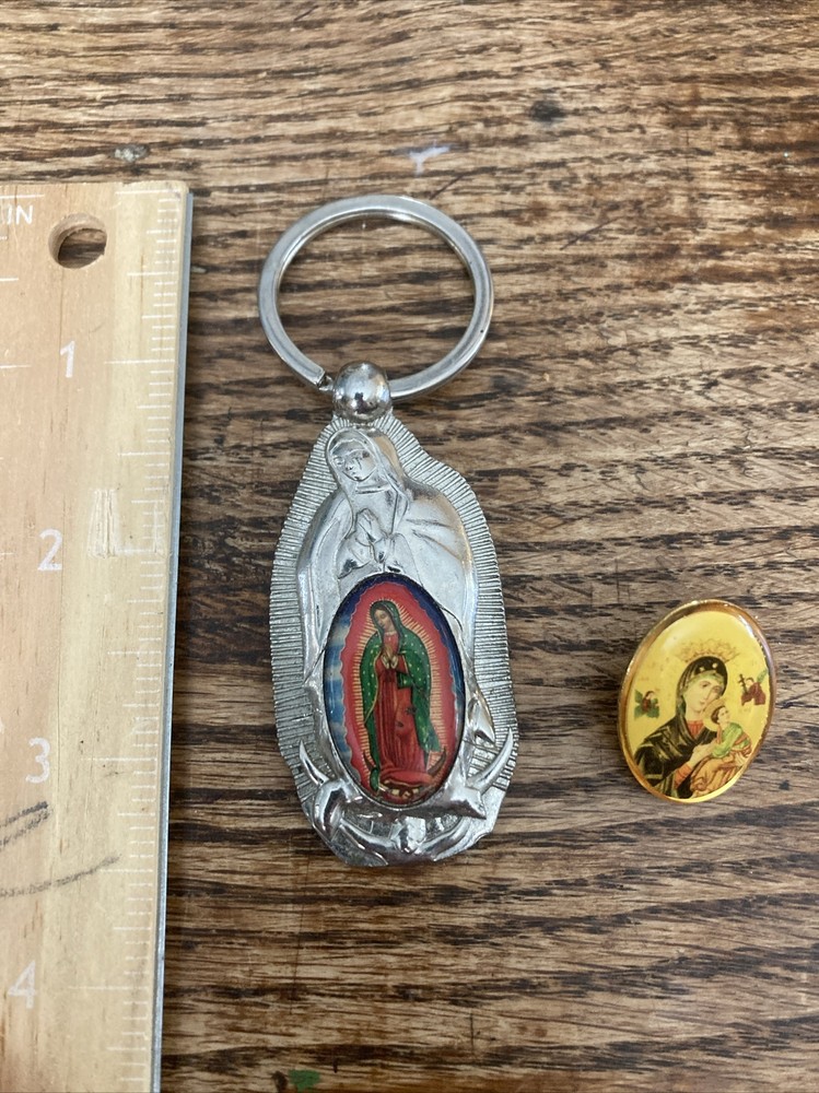 Mother Mary Pin Back & Keychain