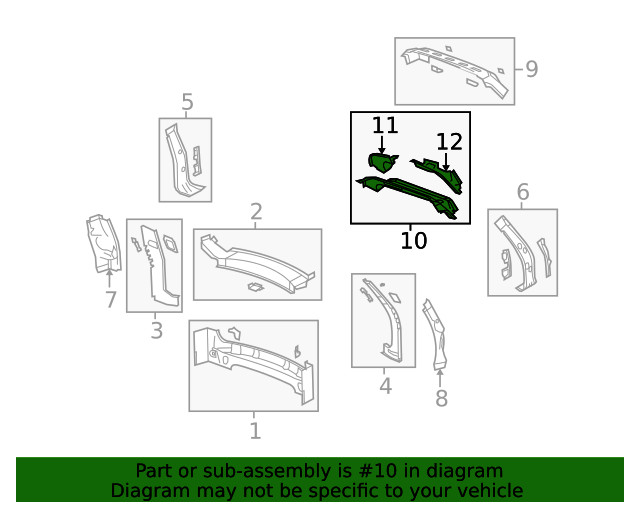 Genuine GM Back Body Opening Upper Inner Panel 25838277