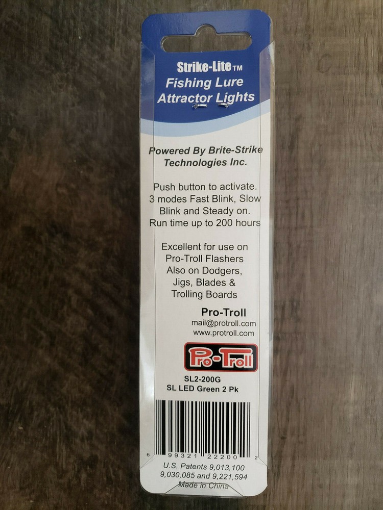 PRO-TROLL STRIKE-LITE FISH ATTRACTOR SL LED GREEN - 2 PER PACK - NEW