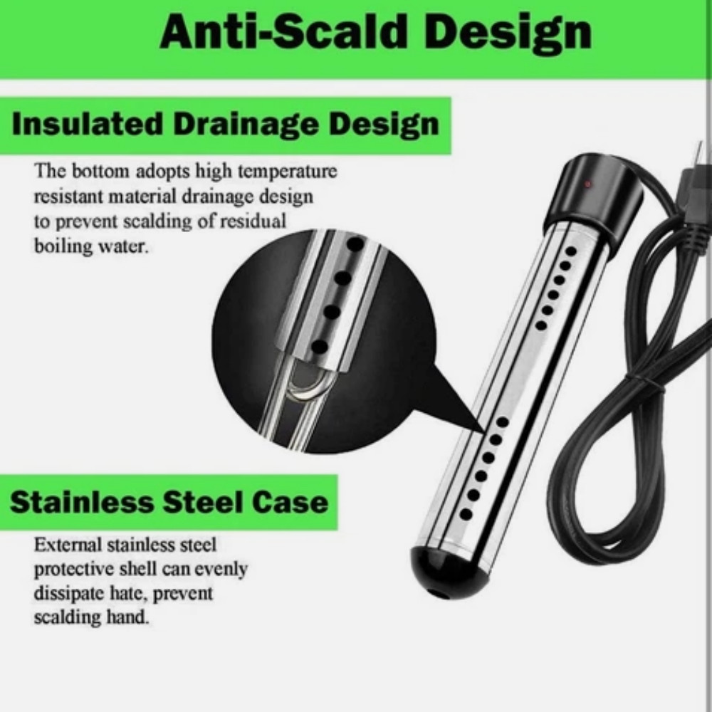 2000W Immersion Heater, Portable Electric Water Heater Fast Heating for Buckets