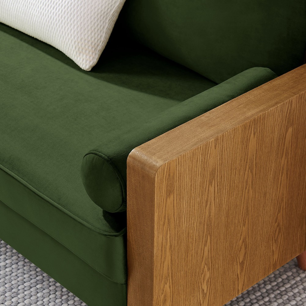 Kellan Loveseat in Walnut Moss Green