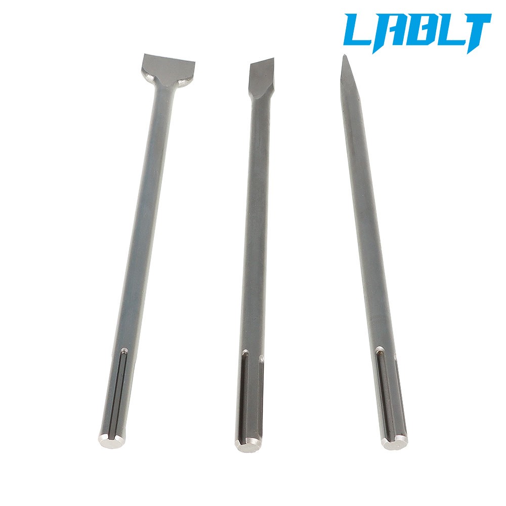 LABLT 3 Pcs 16" SDS Max Bits Set Long-Point Chisel Scaling Chisel Flat Chisel