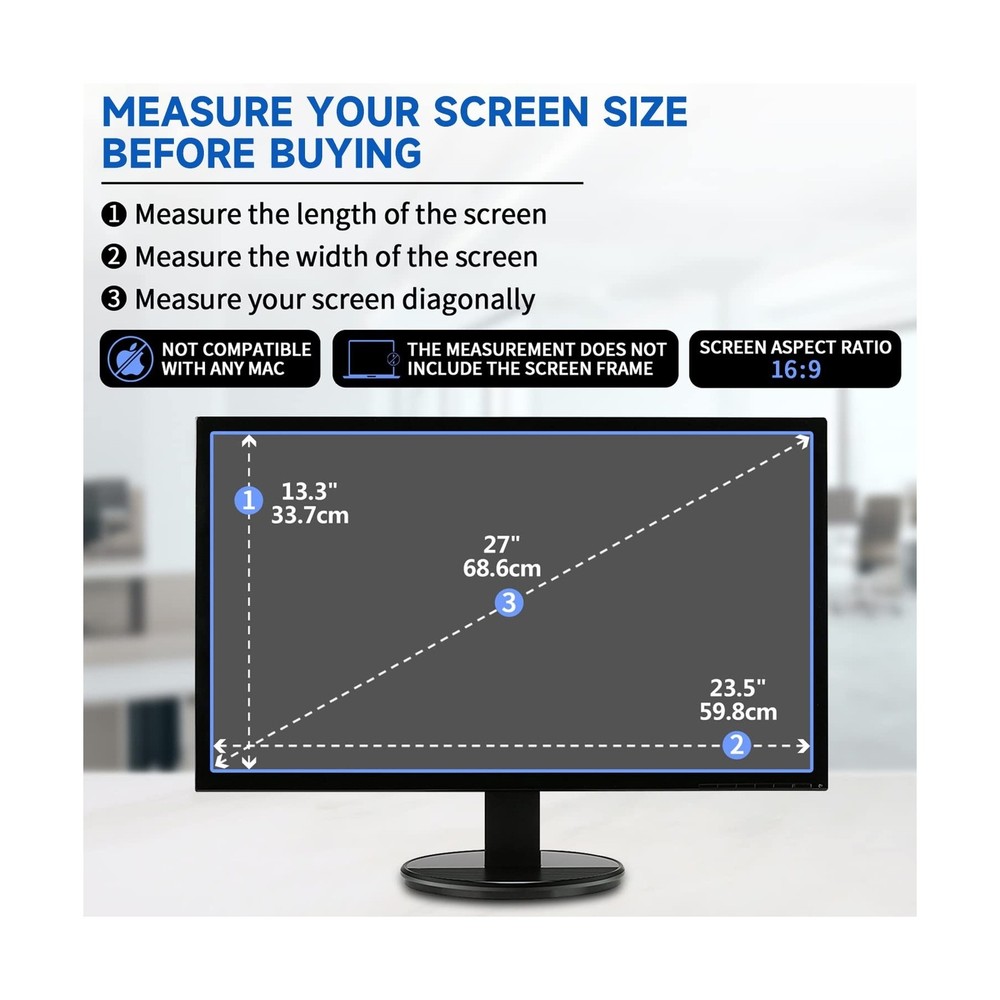 27 Inch Blue Light Blocking Computer Screen Protector, Eye Protection Screen ...