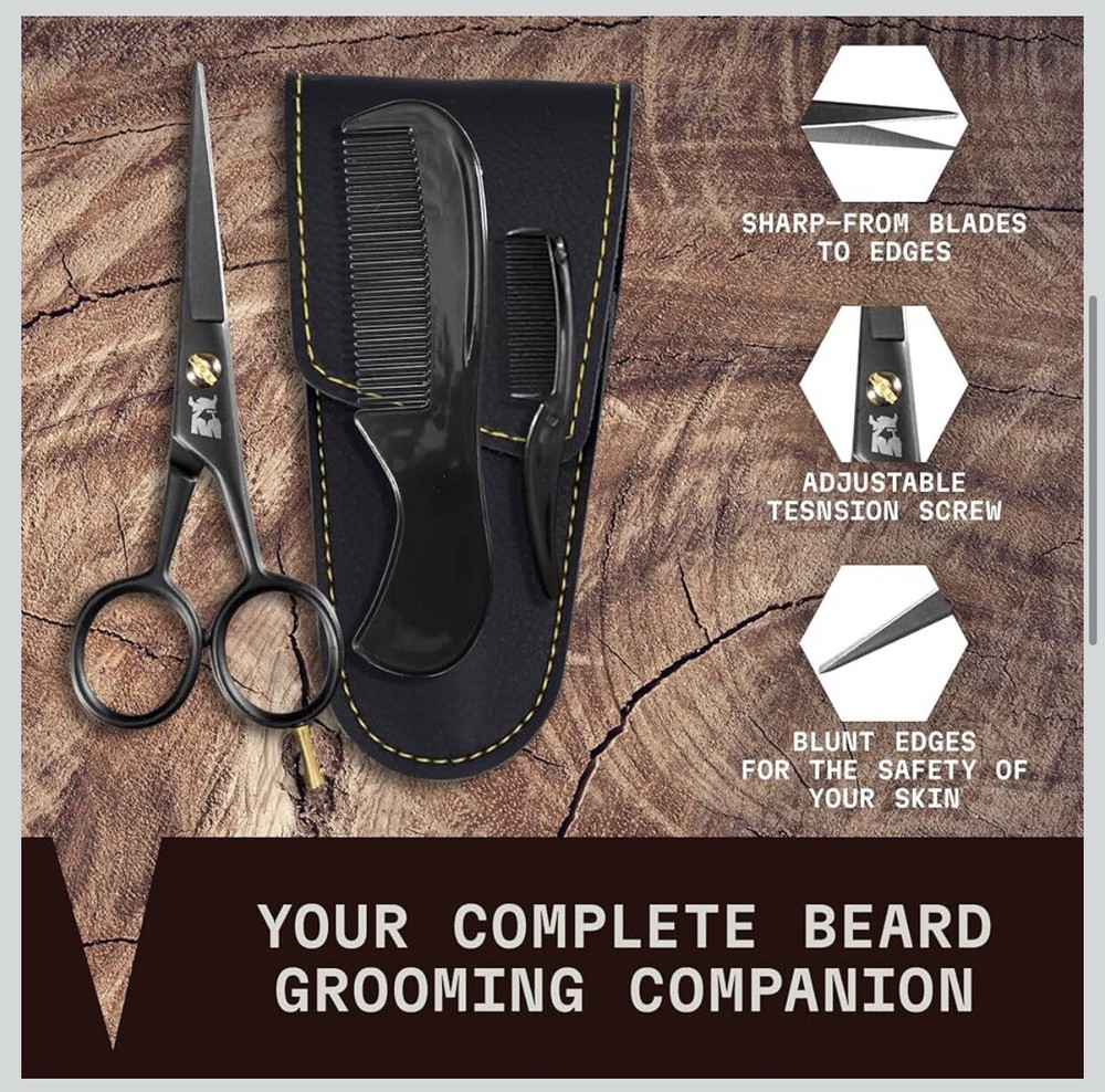 Striking Viking 5-Inch Professional German Beard & Mustache Scissors