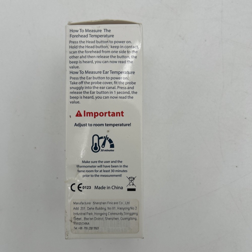 Forehead and ear thermometer dual mode infrared