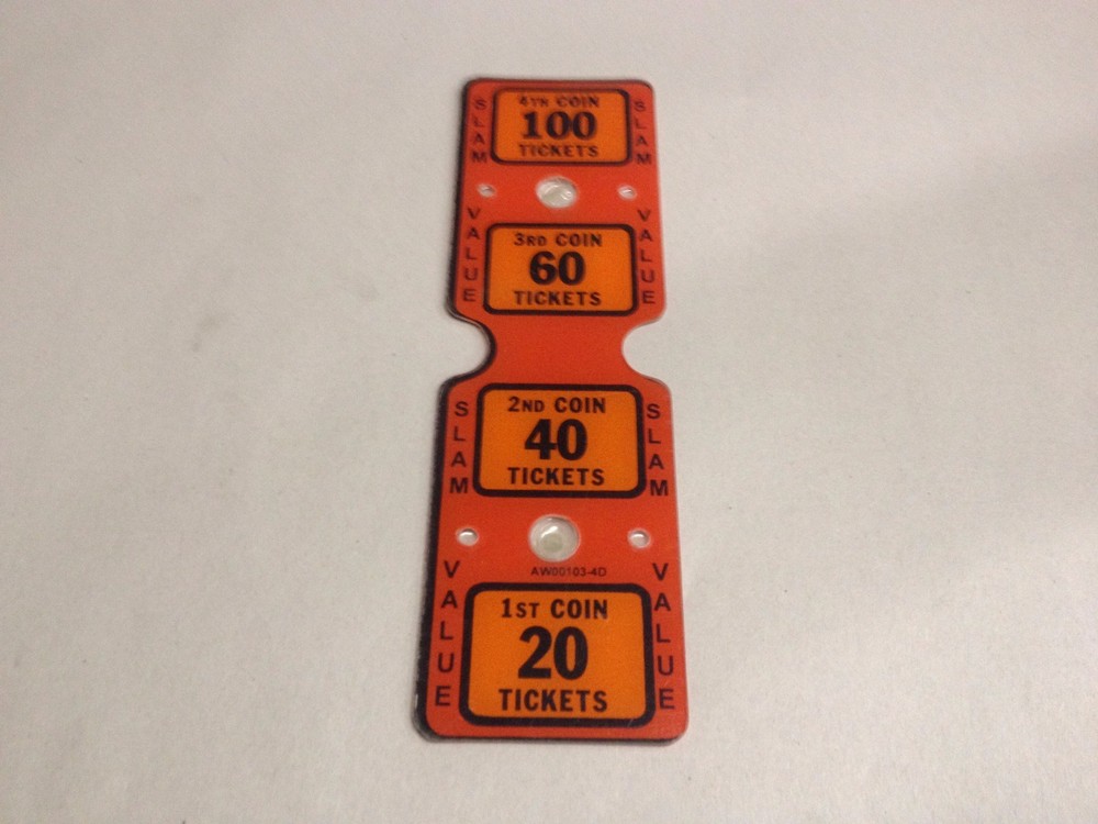 Capcom Goofy Hoops Arcade Machine Playfield Tickets Plastic - New NOS