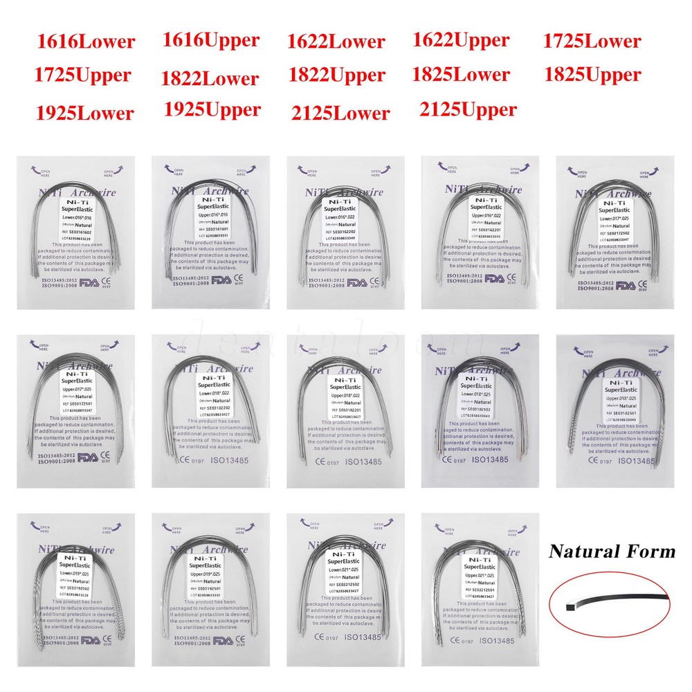 10pcs  Orthodontic Arch Wire Super Niti Rectangular Nature Natural Form ns